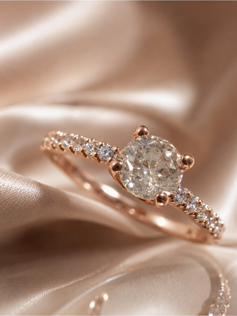 14K Rose Gold Lab Diamond Bridal Set 1.5 CTW Wedding Ring Set Size 8 - Picture 3 of 10